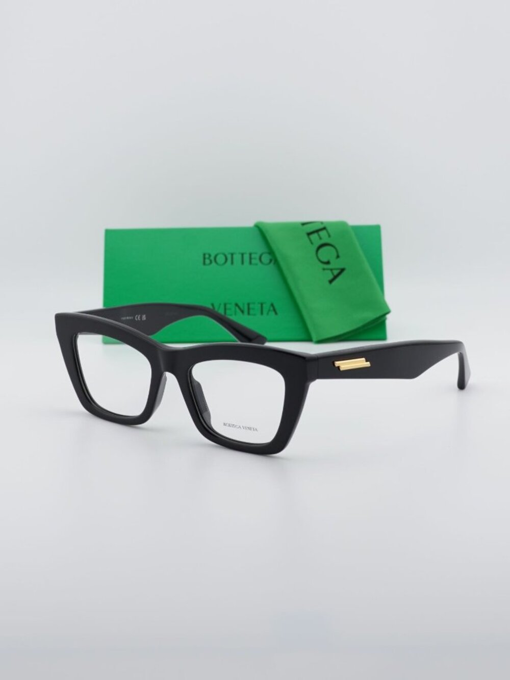 Bottega Veneta BV1215O 001 Cat Eye Eyeglasses 50mm - Black